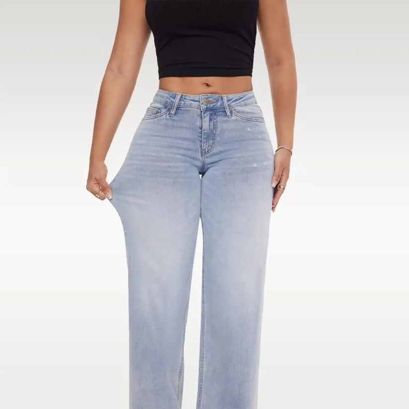 CurvyFit™ Mid-Low Rise Stretch Wide-Leg Jeans