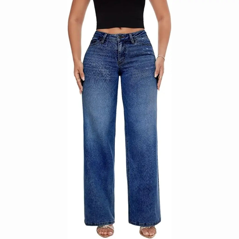 CurvyFit™ Mid-Low Rise Stretch Wide-Leg Jeans