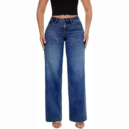 CurvyFit™ Mid-Low Rise Stretch Wide-Leg Jeans