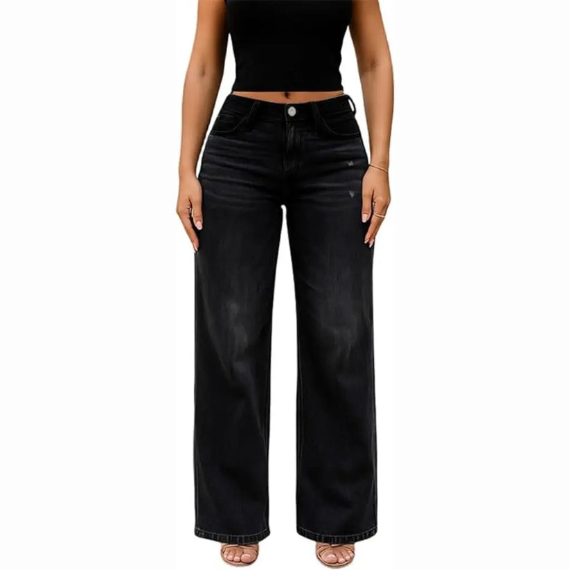 CurvyFit™ Mid-Low Rise Stretch Wide-Leg Jeans