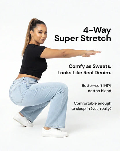 CurvyFit™ Mid-Low Rise Stretch Wide-Leg Jeans