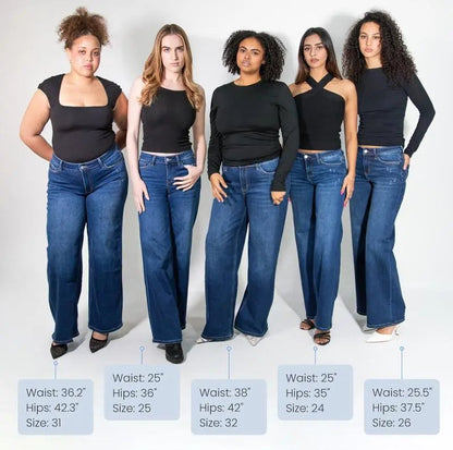 CurvyFit™ Mid-Low Rise Stretch Wide-Leg Jeans